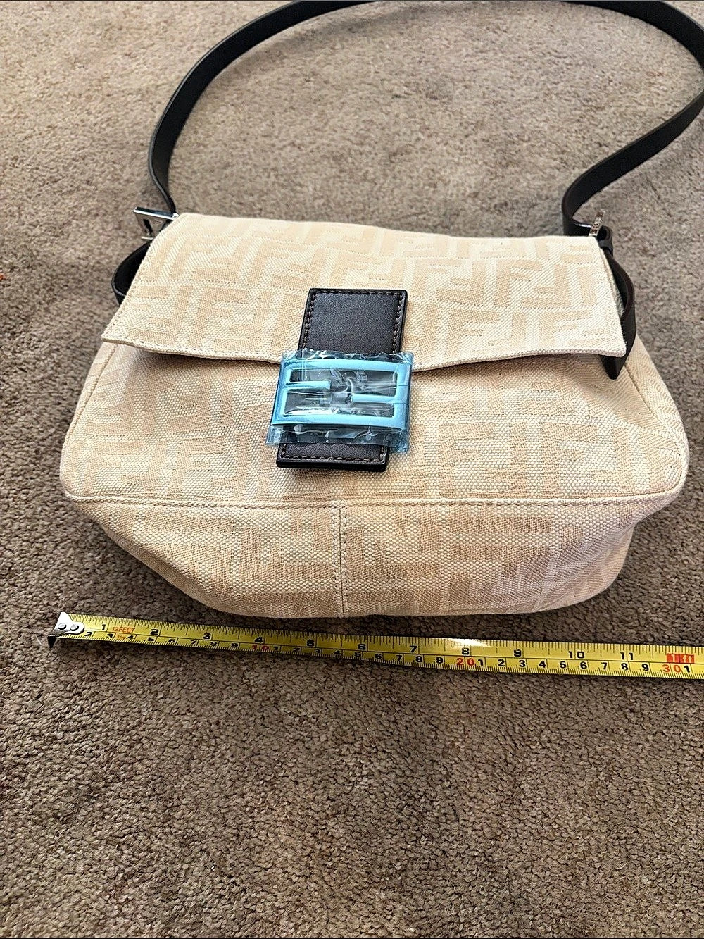 Fabric unbranded Monogram Crossbody /shoulder Bag in Cream NEW NEGOTIABLE